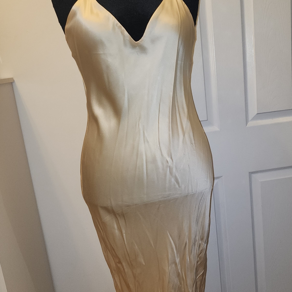 Elegant cream Silk Slip Dress
